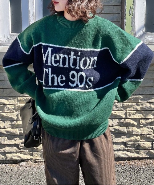 Chillfar（チルファー）の「ジャガードロゴニット（ニット/セーター・レディース・グレー/ネイビー/グリーン・FREE）」の12枚目の写真