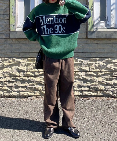 Chillfar（チルファー）の「ジャガードロゴニット（ニット/セーター・レディース・グレー/ネイビー/グリーン・FREE）」の13枚目の写真