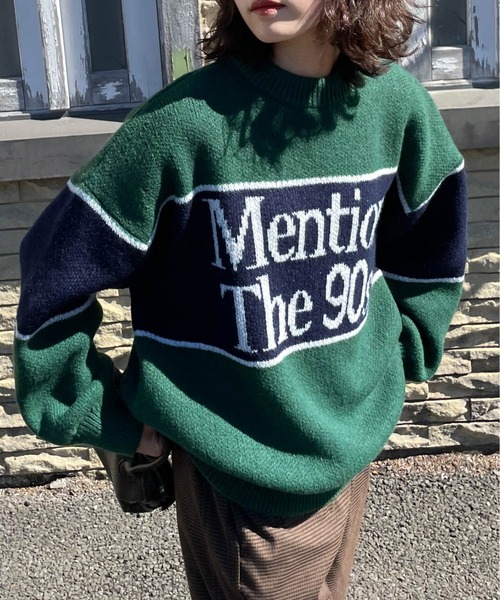 Chillfar（チルファー）の「ジャガードロゴニット（ニット/セーター・レディース・グレー/ネイビー/グリーン・FREE）」の14枚目の写真