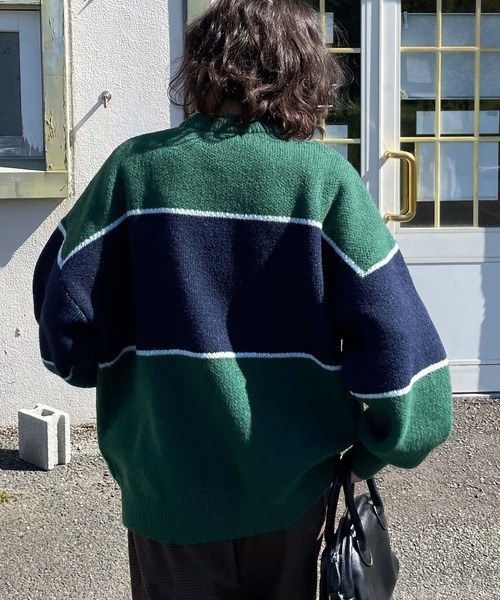 Chillfar（チルファー）の「ジャガードロゴニット（ニット/セーター・レディース・グレー/ネイビー/グリーン・FREE）」の15枚目の写真