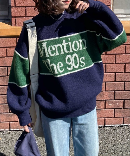 Chillfar（チルファー）の「ジャガードロゴニット（ニット/セーター・レディース・グレー/ネイビー/グリーン・FREE）」の19枚目の写真