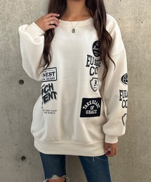 裏起毛ワッペンバックプリントプルオーバー