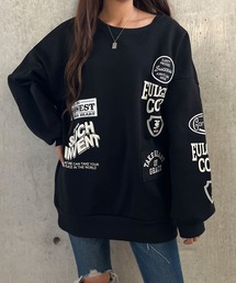 裏起毛ワッペンバックプリントプルオーバー