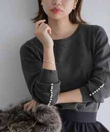 ウォッシャブルパールニットプルオーバー