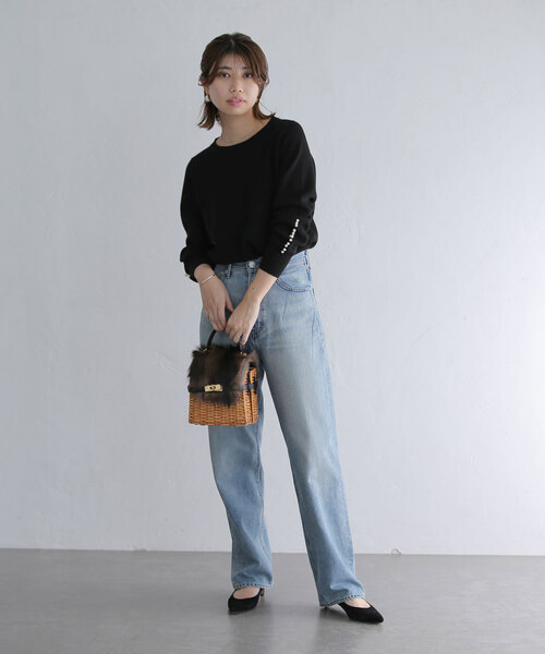 La TOTALITE(ラトータリテ)の「ウォッシャブルパールニットプルオーバー(ニット/セーター・レディース・ブラック/チャコールグレー/レッド・FREE)」の4枚目の写真