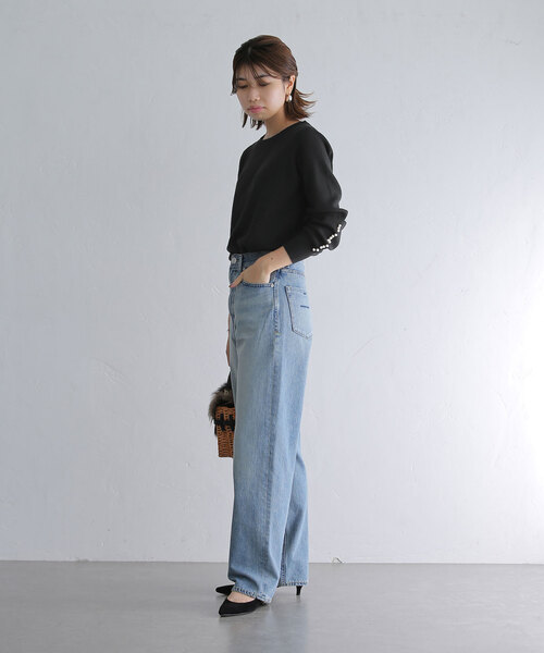 La TOTALITE(ラトータリテ)の「ウォッシャブルパールニットプルオーバー(ニット/セーター・レディース・ブラック/チャコールグレー/レッド・FREE)」の5枚目の写真