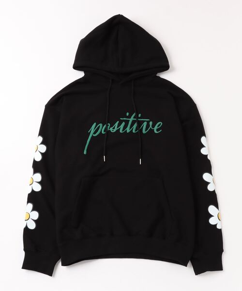 ムラサキスポーツ(ムラサキスポーツ)の「POSITIVE STREET /ポジティブストリート パーカー 韓国ブランド 花柄 ブランドロゴ P-APM-7F-41-8(パーカー・メンズ・グレー/ブラック・M/L)」の2枚目の写真