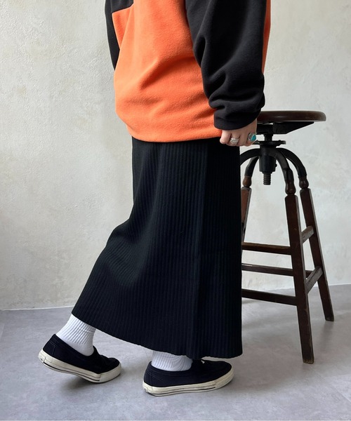 CPCM（シーピーシーエム）の「リブナロースカート（スカート・レディース・ブラック/アイボリー/チャコールグレー/オレンジ/レッド/ネイビー・FREE/MT）」の16枚目の写真