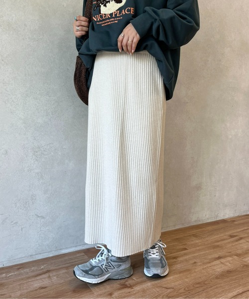 CPCM（シーピーシーエム）の「リブナロースカート（スカート・レディース・ブラック/アイボリー/チャコールグレー/オレンジ/レッド/ネイビー・FREE/MT）」の22枚目の写真