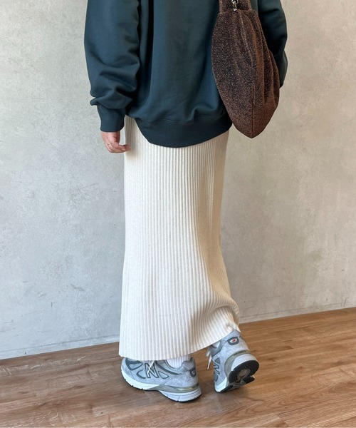 CPCM（シーピーシーエム）の「リブナロースカート（スカート・レディース・ブラック/アイボリー/チャコールグレー/オレンジ/レッド/ネイビー・FREE/MT）」の15枚目の写真