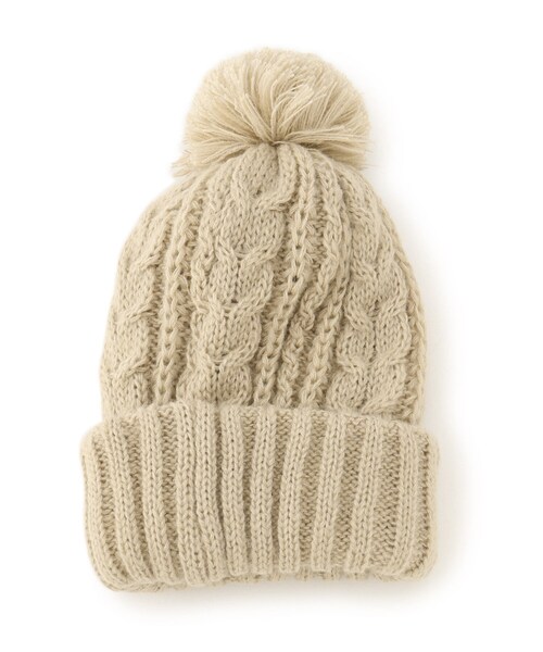 SHOO・LA・RUE(シューラルー)の「◆マフラーにもなる!2WAYニット帽(ニットキャップ/ビーニー・レディース・ブルー/ブラック/ベージュ/パープル系/グレー・00)」の7枚目の写真