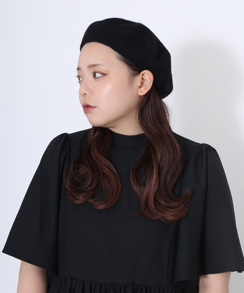 PUNYUS（プニュズ）の「ウールベレー帽（ハンチング/ベレー帽・レディース・ブラック/グレー・FREE）」の15枚目の写真