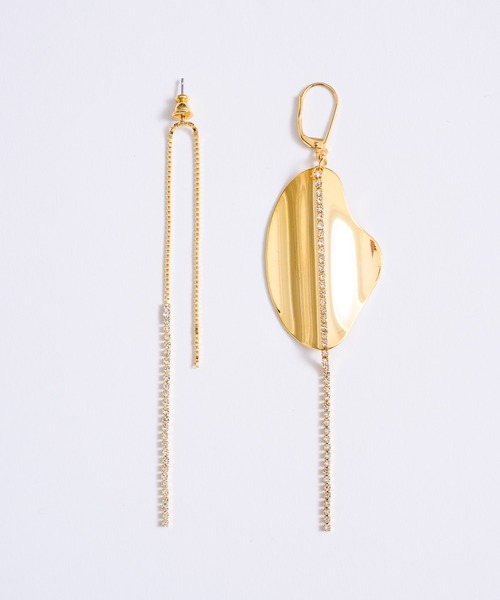 loni(ロニ)の「【金属アレルギー対応】Leaf Bijou Asymmetry Pierce/リーフビジューアシンメトリーピアス(ピアス(両耳用)・レディース・ゴールド/シルバー・FREE)」の17枚目の写真