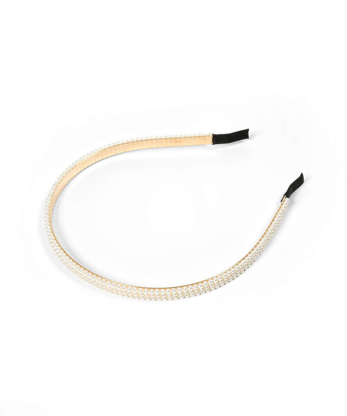 BeBe Petits Pois Vert（ベベプチポワヴェール）の「パール３連カチューシャ（カチューシャ・キッズ・オフホワイト・FREE）」の4枚目の写真