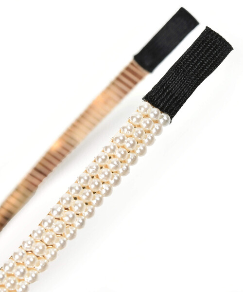 BeBe Petits Pois Vert（ベベプチポワヴェール）の「パール３連カチューシャ（カチューシャ・キッズ・オフホワイト・FREE）」の7枚目の写真