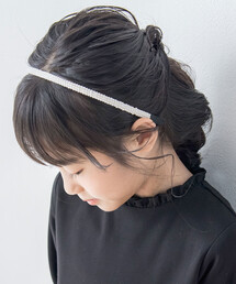 BeBe Petits Pois Vert | パール３連カチューシャ(カチューシャ)