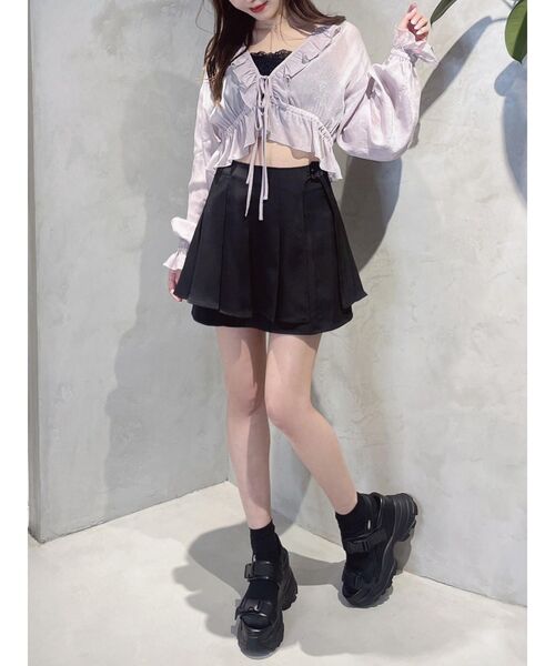 EATME（イートミー）の「リボンフリルペプラムTOP（シャツ/ブラウス・レディース・ブラック/ピンク/アイボリー・FREE）」の5枚目の写真