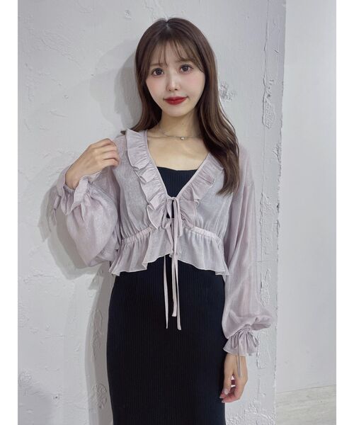 EATME（イートミー）の「リボンフリルペプラムTOP（シャツ/ブラウス・レディース・ブラック/ピンク/アイボリー・FREE）」の8枚目の写真
