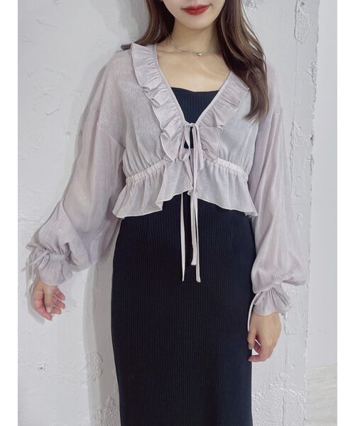 EATME（イートミー）の「リボンフリルペプラムTOP（シャツ/ブラウス・レディース・ブラック/ピンク/アイボリー・FREE）」の9枚目の写真