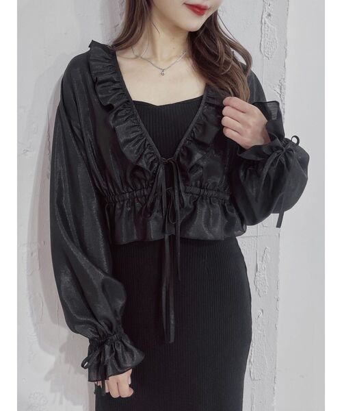 EATME（イートミー）の「リボンフリルペプラムTOP（シャツ/ブラウス・レディース・ブラック/ピンク/アイボリー・FREE）」の11枚目の写真
