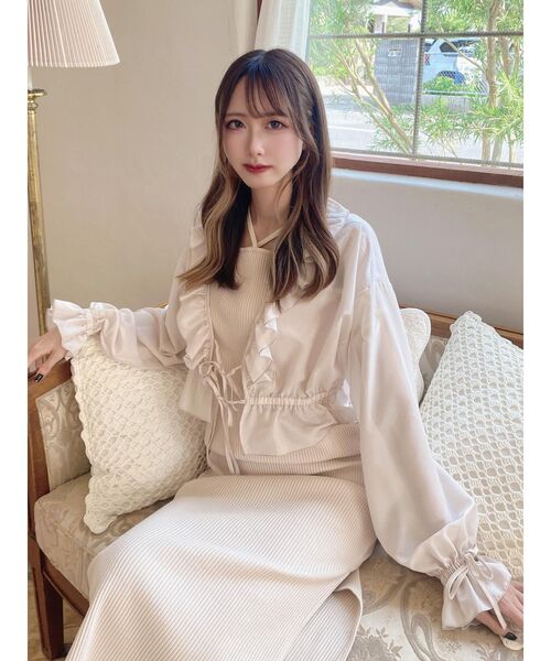 EATME（イートミー）の「リボンフリルペプラムTOP（シャツ/ブラウス・レディース・ブラック/ピンク/アイボリー・FREE）」の12枚目の写真