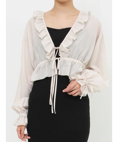 EATME（イートミー）の「リボンフリルペプラムTOP（シャツ/ブラウス・レディース・ブラック/ピンク/アイボリー・FREE）」の13枚目の写真