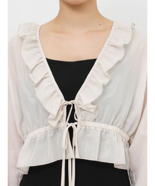 EATME（イートミー）の「リボンフリルペプラムTOP（シャツ/ブラウス・レディース・ブラック/ピンク/アイボリー・FREE）」の17枚目の写真