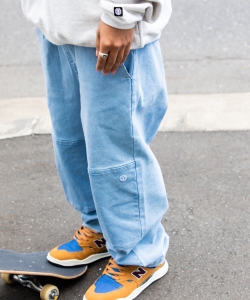 ELEMENT(エレメント)の「ELEMENT メンズ SHOD PANTS DOUBLE デニムパンツ/エレメントリラックスワイドフィットダブルニーデニムパンツ(デニムパンツ・メンズ・ライトブルー/インディゴブルー/ブルー系その他・LARGE/X-LARGE/MEDIUM)」の10枚目の写真