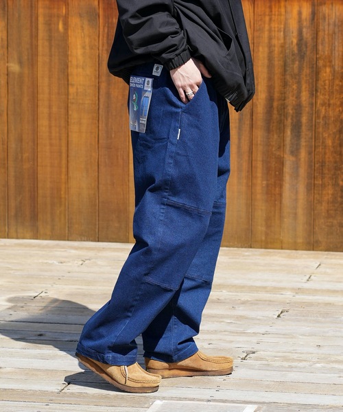 ELEMENT(エレメント)の「ELEMENT メンズ SHOD PANTS DOUBLE デニムパンツ/エレメントリラックスワイドフィットダブルニーデニムパンツ(デニムパンツ・メンズ・ライトブルー/インディゴブルー/ブルー系その他・LARGE/X-LARGE/MEDIUM)」の14枚目の写真