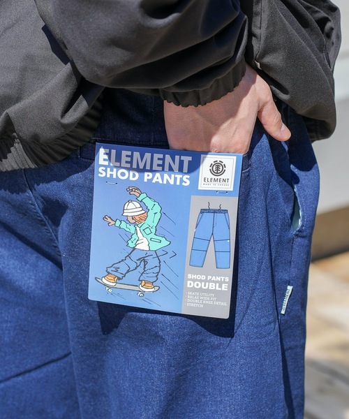 ELEMENT(エレメント)の「ELEMENT メンズ SHOD PANTS DOUBLE デニムパンツ/エレメントリラックスワイドフィットダブルニーデニムパンツ(デニムパンツ・メンズ・ライトブルー/インディゴブルー/ブルー系その他・LARGE/X-LARGE/MEDIUM)」の19枚目の写真