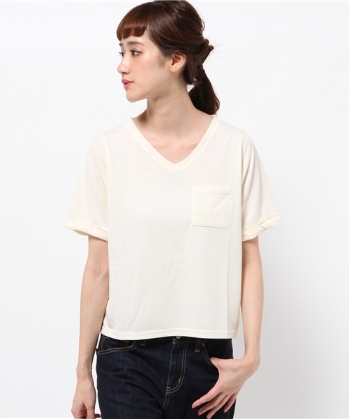 Chico(チコ)の「VネックポケットT(Tシャツ/カットソー・レディース・ホワイト/モスグリーン/ブラック・FREE)」の11枚目の写真