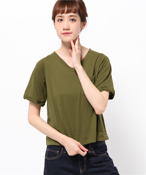 Chico(チコ)の「VネックポケットT(Tシャツ/カットソー・レディース・ホワイト/モスグリーン/ブラック・FREE)」の13枚目の写真