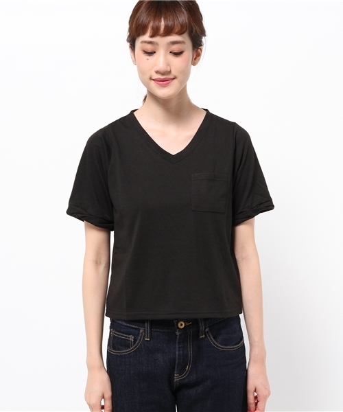 Chico(チコ)の「VネックポケットT(Tシャツ/カットソー・レディース・ホワイト/モスグリーン/ブラック・FREE)」の7枚目の写真