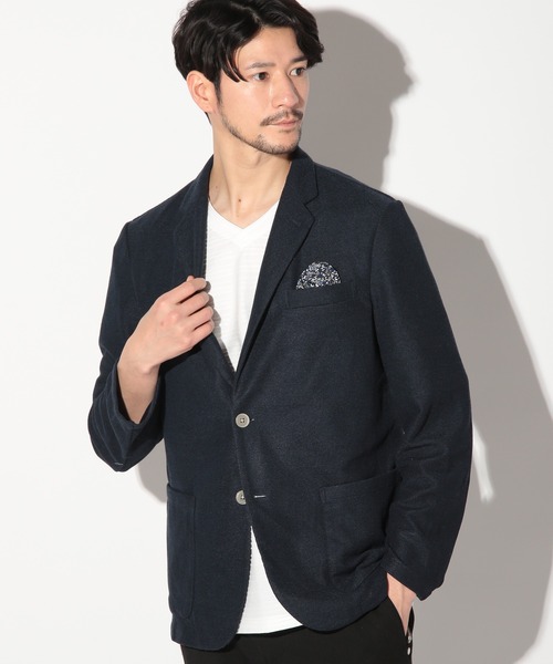 UNION STATION（ユニオンステーション）の「Wフェイスカットジャケット　カーディガンジャケット（テーラードジャケット・メンズ・グレー系その他/ダークネイビー/ネイビー・L/M/S/LL）」の3枚目の写真