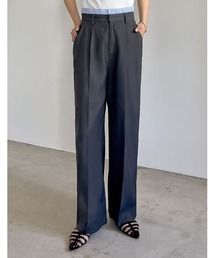 Re:EDIT | [2024SS COLLECTION][低身長/高身長サイズ有]ソフトツイルダブルウエストスラックスパンツ(スラックス)