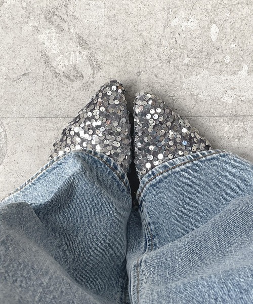 Futier land（フューティアランド）の「スパンコールポインテッドフラットミュール（パンプス・レディース・シルバー/ブラック・36/37/38/39/40）」の22枚目の写真
