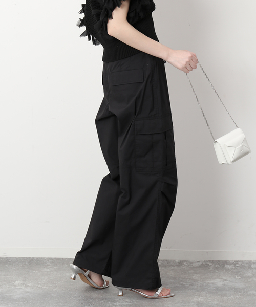 SLOBE IENA(スローブイエナ)の「パラシュートパンツ(カーゴパンツ・レディース・ブラック/アイボリー・36/38)」の8枚目の写真