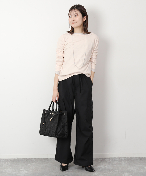 SLOBE IENA(スローブイエナ)の「パラシュートパンツ(カーゴパンツ・レディース・ブラック/アイボリー・36/38)」の10枚目の写真