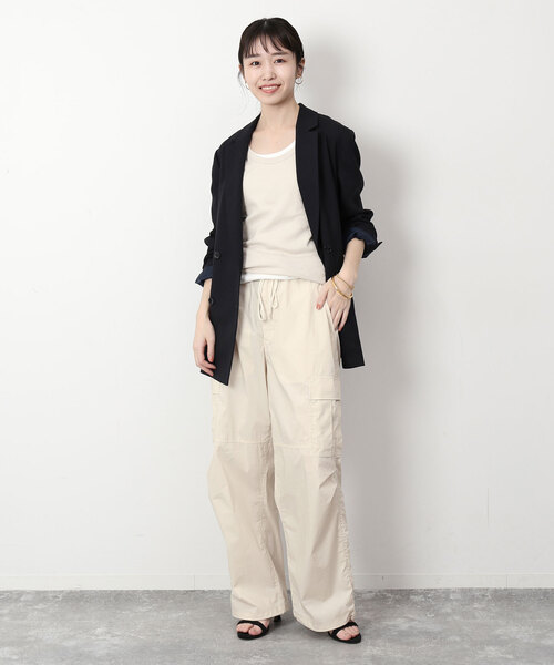 SLOBE IENA(スローブイエナ)の「パラシュートパンツ(カーゴパンツ・レディース・ブラック/アイボリー・36/38)」の18枚目の写真