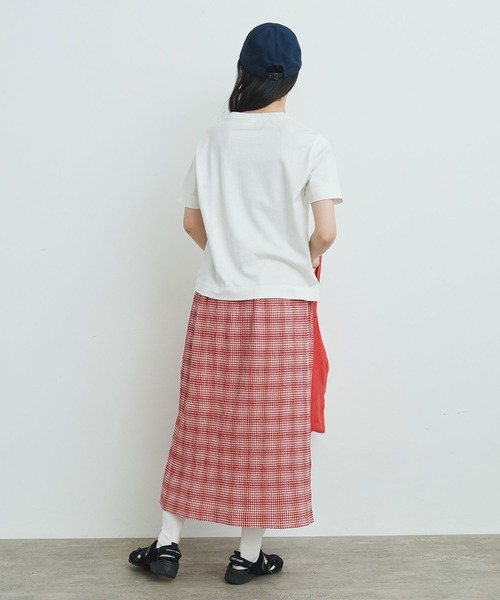 bulle de savon（ビュルデサボン）の「ちぢみCHECK ギャザースカート