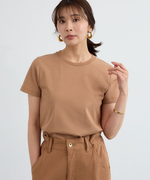 BARNYARDSTORM(バンヤードストーム)の「BARNYARDSTORM / スタンダードTシャツ とにかく万能!きれいめベーシックT / マシンウォッシャブル(Tシャツ/カットソー・レディース・ホワイト/ブラック/ベージュ/ブラウン/レッド/ライトブルー/キャメル/サックスブルー/チャコールグレー・M/S/XS/L)」の8枚目の写真