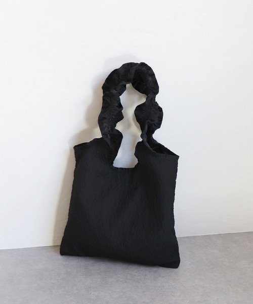 T・S・L（ティーエスエル）の「【T・S・L】ギャザーハンドルミニトートバッグ 1241-426-1（トートバッグ・レディース・ブラック/アイボリー/ライトグリーン・FREE）」の3枚目の写真