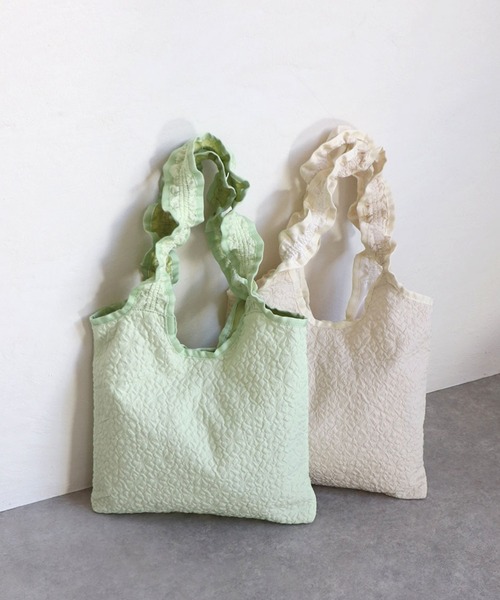 T・S・L（ティーエスエル）の「【T・S・L】ギャザーハンドルミニトートバッグ 1241-426-1（トートバッグ・レディース・ブラック/アイボリー/ライトグリーン・FREE）」の15枚目の写真