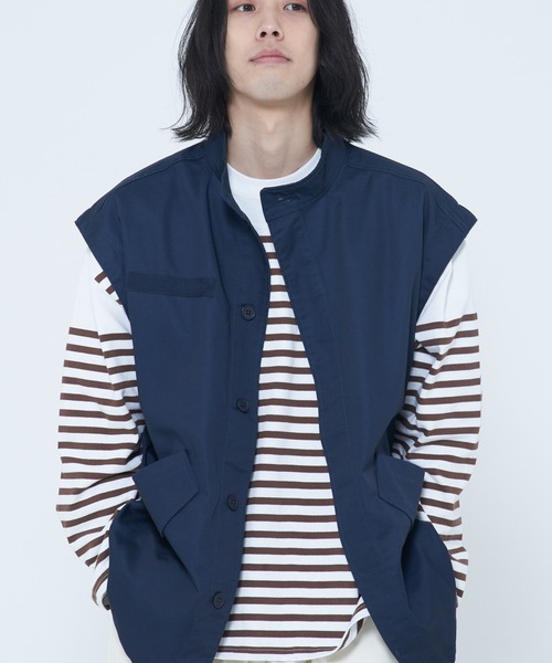 CORISCO（コリスコ）の「ツイル ２WAYミリタリージャケット(M1)（ミリタリージャケット・メンズ・ベージュ/ネイビー/オリーブ/ブラック/アイボリー・X-LARGE/LARGE/MEDIUM）」の15枚目の写真