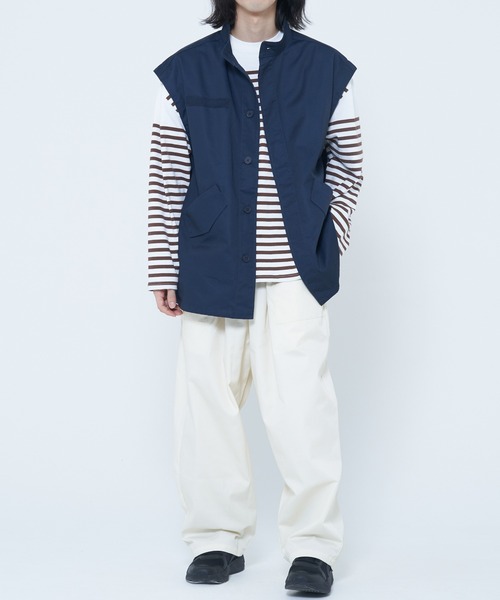 CORISCO（コリスコ）の「ツイル ２WAYミリタリージャケット(M1)（ミリタリージャケット・メンズ・ベージュ/ネイビー/オリーブ/ブラック/アイボリー・X-LARGE/LARGE/MEDIUM）」の16枚目の写真