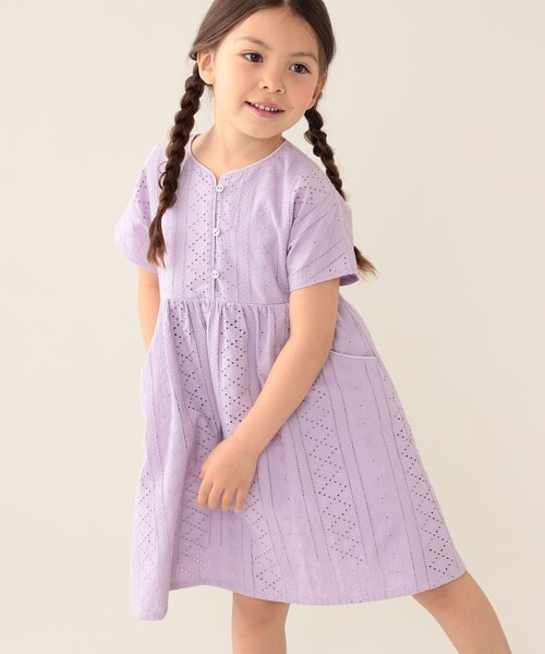 BEAMS mini(ビームスミニ)の「BEAMS mini / パンチング レース ワンピース 24SS(90~150cm)(ワンピース・キッズ・パープル系その他4/レッド系その他・100/90/150/140/130/120/110)」の6枚目の写真