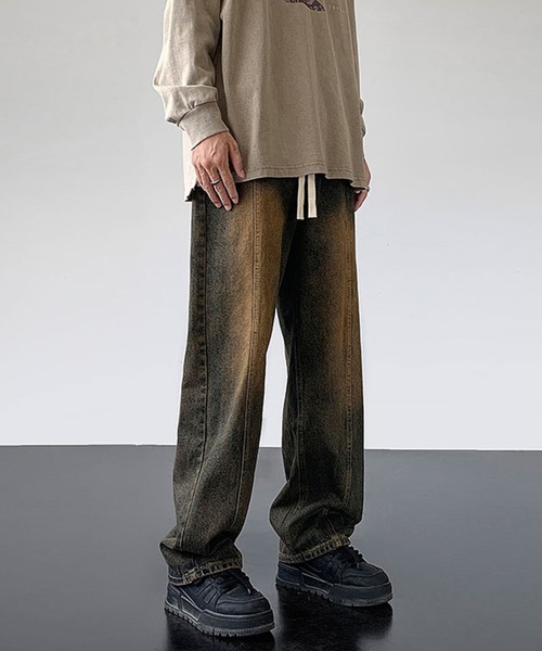 がきんちょ様 セール】【BENDER TOKYO】センターシーム セミワイドストレート デニム