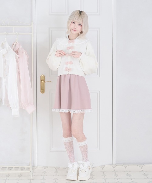 Pal elfy(パルエルフィー)の「リボンボタンカーディガン(カーディガン/ボレロ・レディース・ホワイト系その他/ブラック/オフホワイト・フリー)」の14枚目の写真
