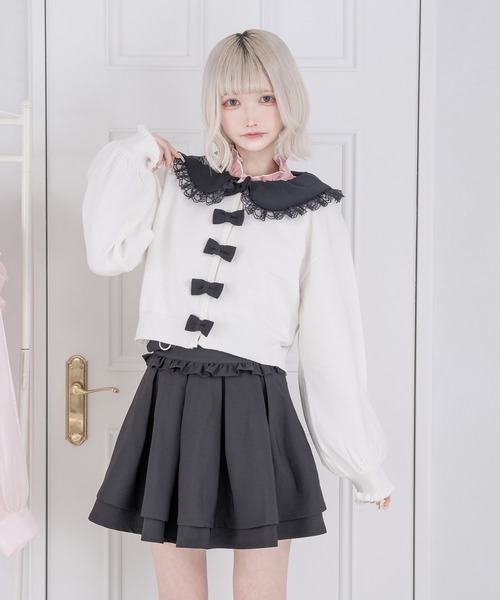 Pal elfy(パルエルフィー)の「リボンボタンカーディガン(カーディガン/ボレロ・レディース・ホワイト系その他/ブラック/オフホワイト・フリー)」の15枚目の写真