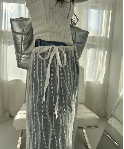 ipugo(イプゴ)の「ipugo/イプゴ レイヤードレース ラップスカート(スカート・レディース・ブラック/アイボリー・FREE)」の11枚目の写真